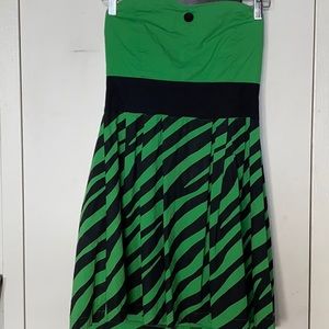 Sourpuss Zebra Print Strapless Dress